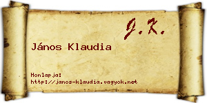 János Klaudia névjegykártya