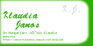 klaudia janos business card